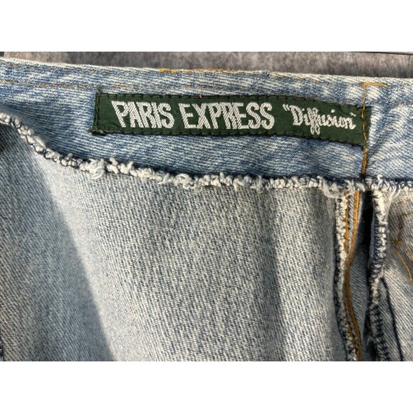 VTG Paris Express Denim Skirt 3 in 1 Diffusion Ruffled Mermaid Pencil 80s Zipper - Picture 9 of 13